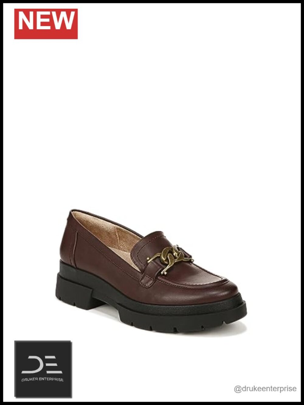 Water-Repellent Synthetic Slip-On Loafers with Lug Sole
